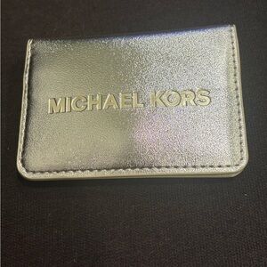 Michael Kors Silver Metallic Card & Key Holder